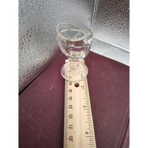 Antique British Clear Paneled Glass Eye Wash Cup 2.25" - Vintage Optical Medical